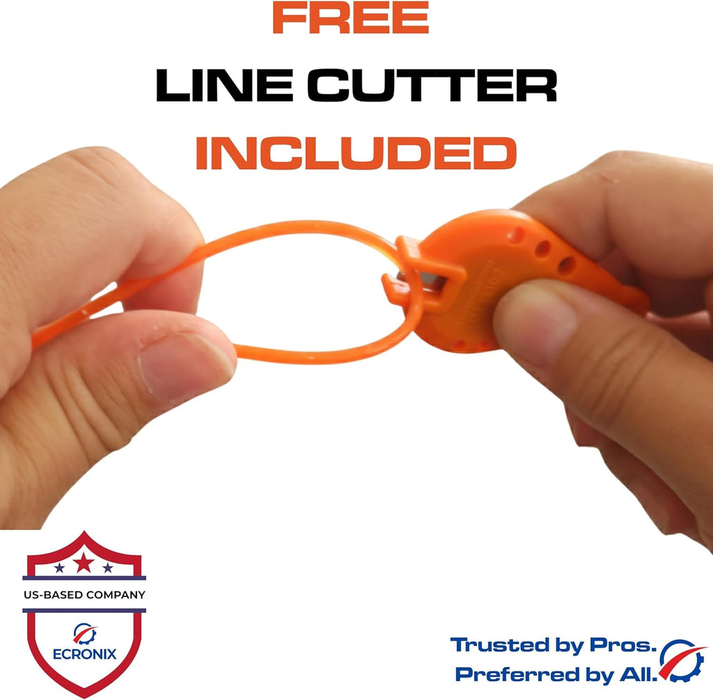 .095" Round Twist Trimmer Line (362 ft / 1 lb Donut Spool) - Heavy Duty Weed Wacker String & Weed Eater Line for Gas, Electric & Battery Trimmers - Quiet, Aerodynamic - Free Cutter Included