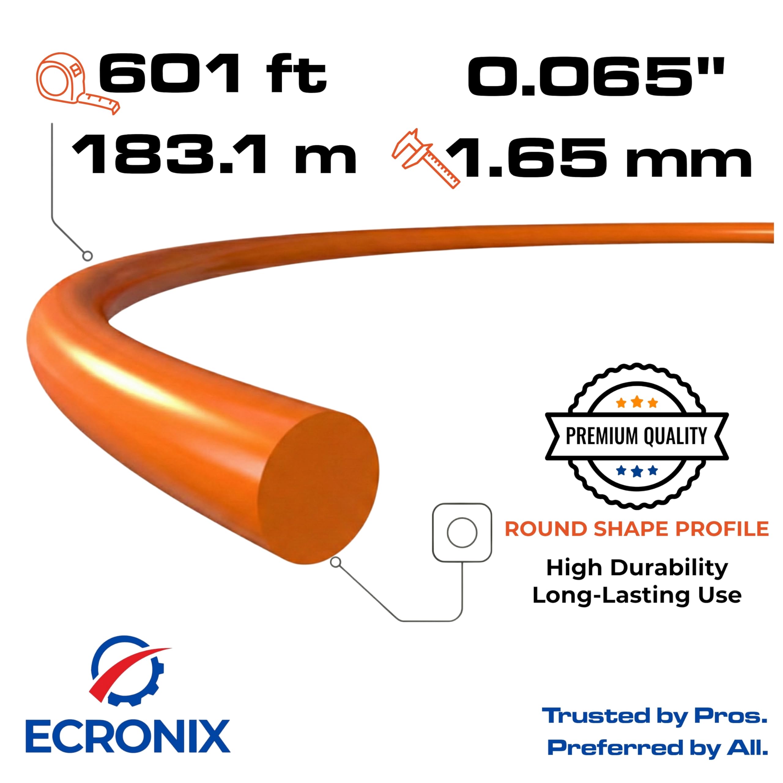 .080" Round Trimmer Line (409 ft / 1 lb Donut Spool) - All-Purpose Weed Wacker String & Weed Eater Line for Gas & Battery Trimmers - Smooth Feed Replacement Cord - Free Cutter Included