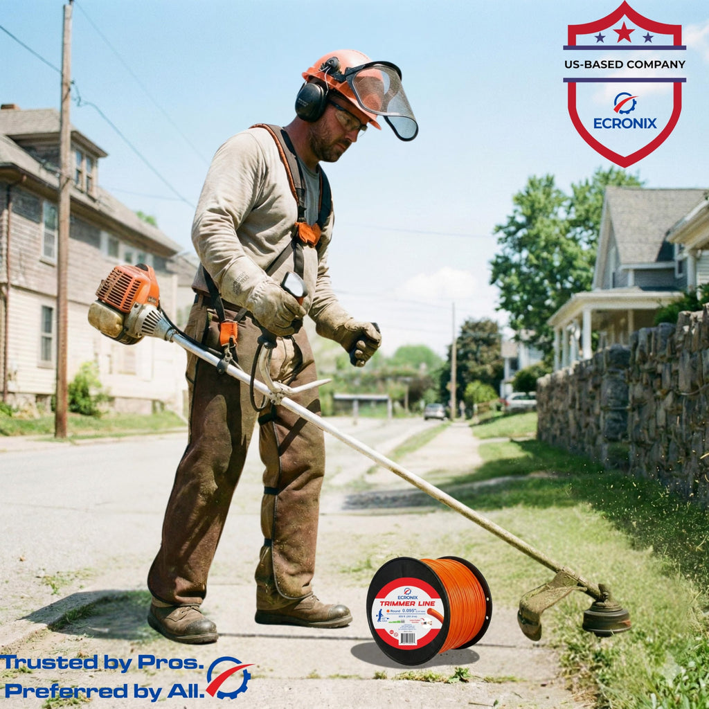 .080" Round Trimmer Line (409 ft / 1 lb Donut Spool) - All-Purpose Weed Wacker String & Weed Eater Line for Gas & Battery Trimmers - Smooth Feed Replacement Cord - Free Cutter Included